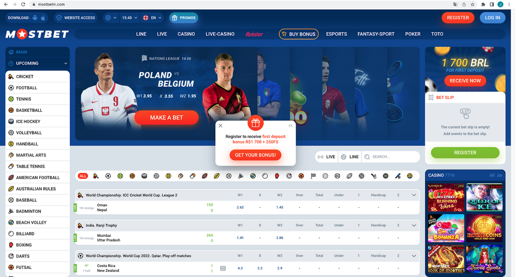Реєстрація в Mostbet
