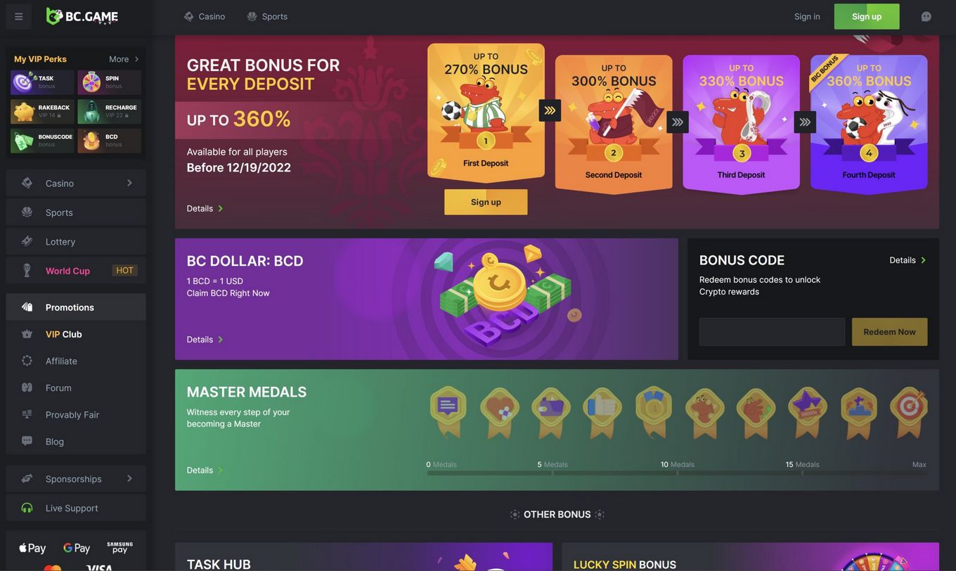 BC.Game: площадка для глобальных игр, криптоигр и эксклюзивных бонусных предложений